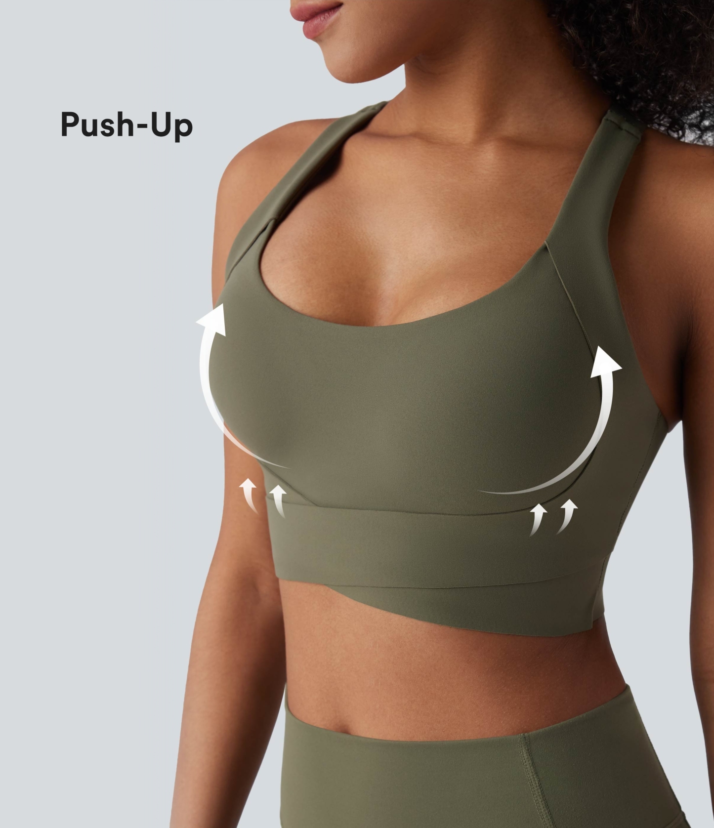 Medium Support Push-Up Crisscross Adjustable Straps Training Sports Bra