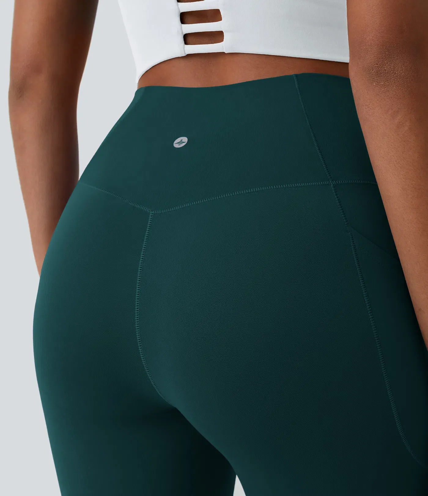 Crossover Pocket Plain Leggings-UPF50+