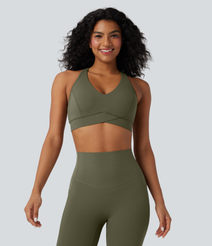 Halara UltraSculpt™ Medium Support V Neck Racerback Training Sports Bra