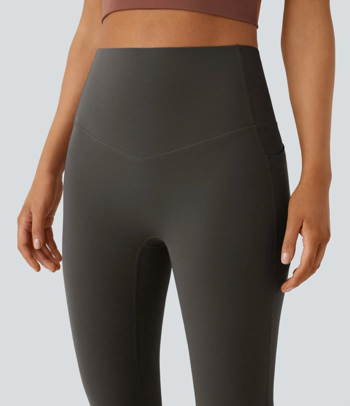 High Waisted Tummy Control Pocket Shaping Yoga Bootcut Leggings