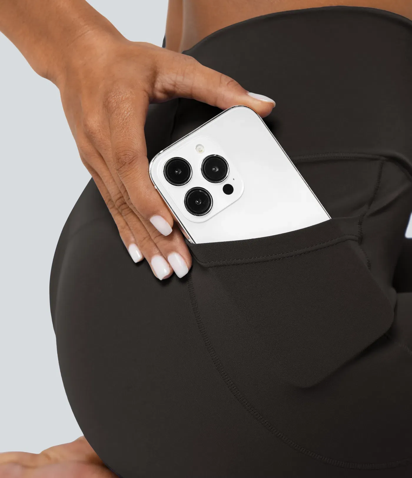 Crossover Pocket Plain Leggings-UPF50+