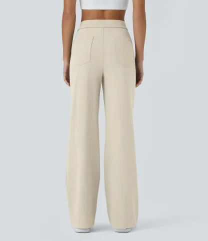 DayStretch High Waisted Pockets Straight Leg Casual Pants