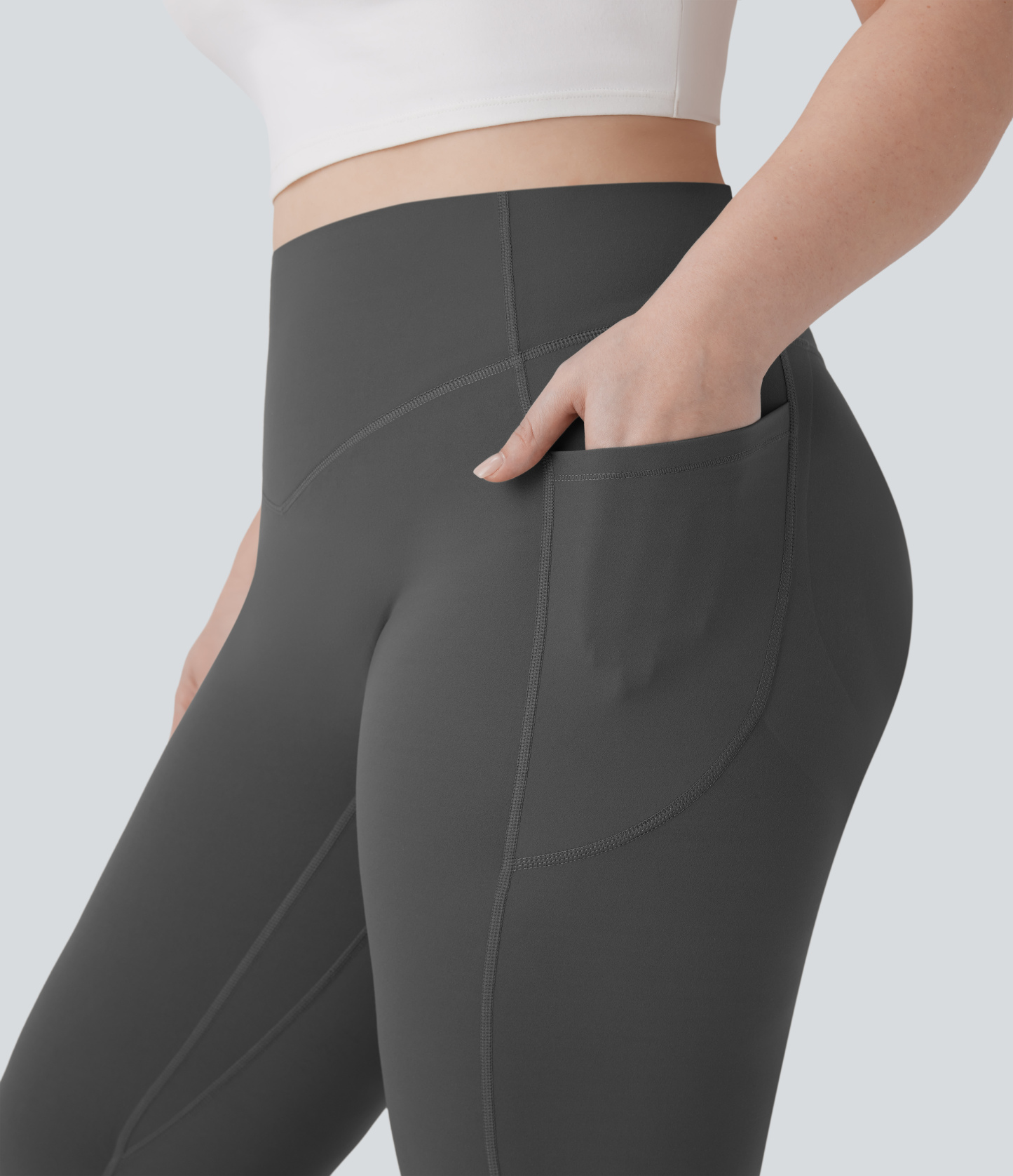 High Waisted Scrunch Butt Lifting Tummy Control Pocket Shaping Yoga Bootcut Plus Size Leggings