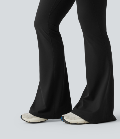 High Waisted Scrunch Butt Lifting Tummy Control Shaping Yoga Flare Leggings with Pockets