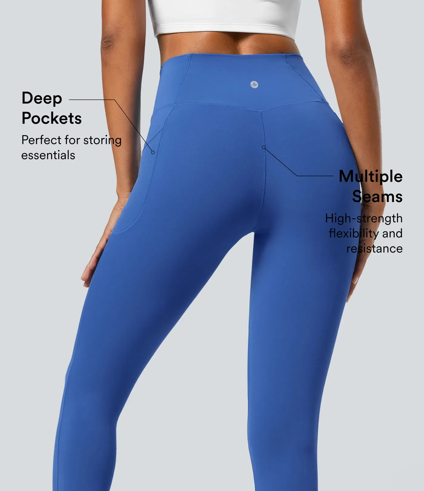 Crossover Pocket Plain Leggings-UPF50+