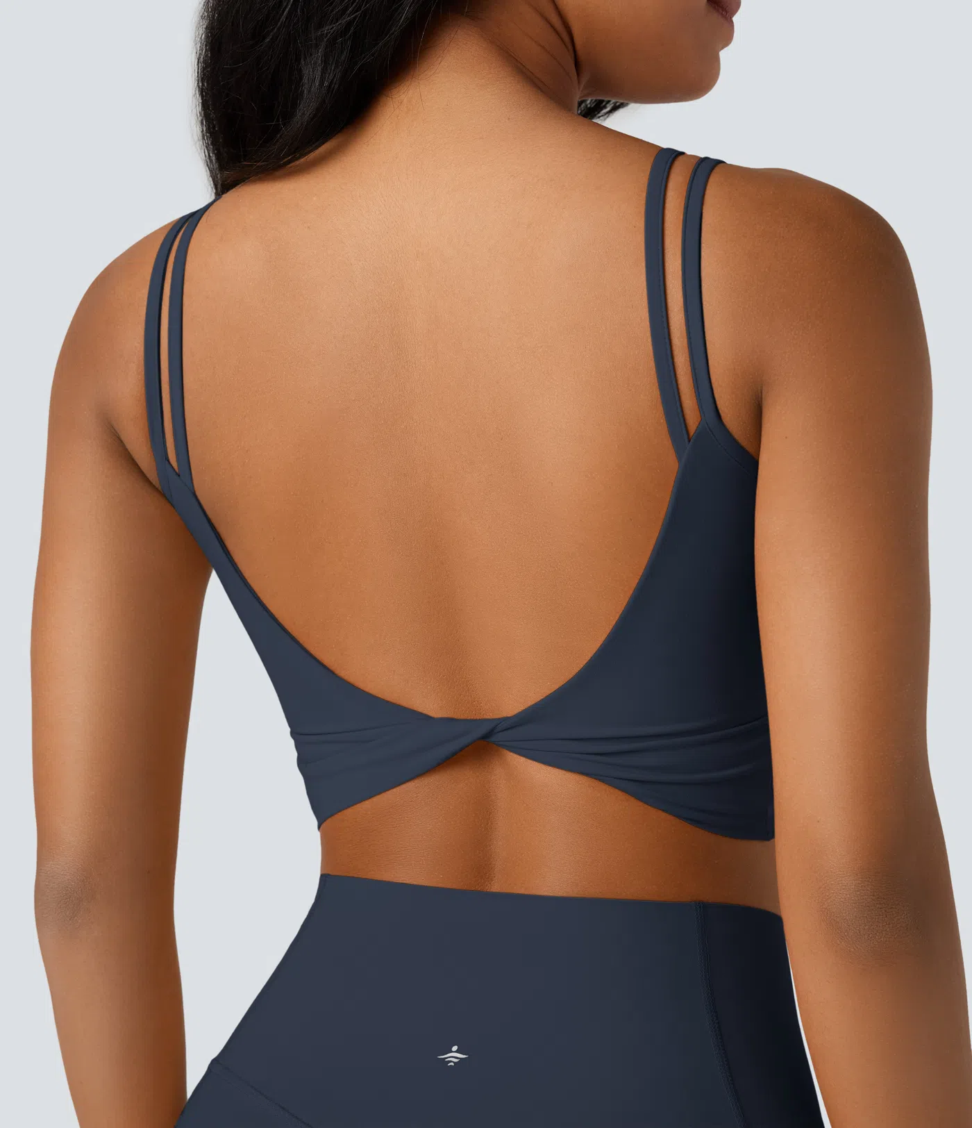 UltraSculpt™ Double Straps Twisted Backless Cropped Yoga Tank Top