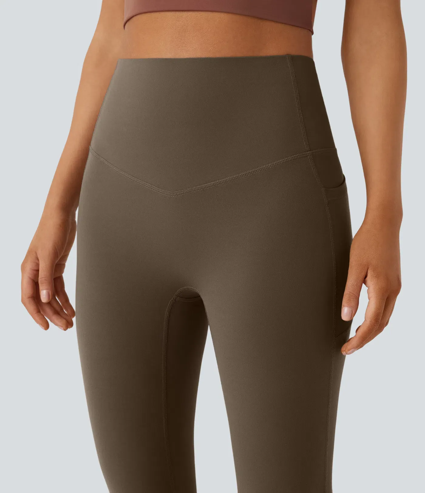 High Waisted Tummy Control Pocket Shaping Yoga Bootcut Leggings
