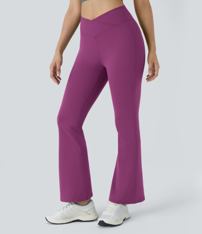 DayStretch High Waisted Crossover Flare Yoga Leggings