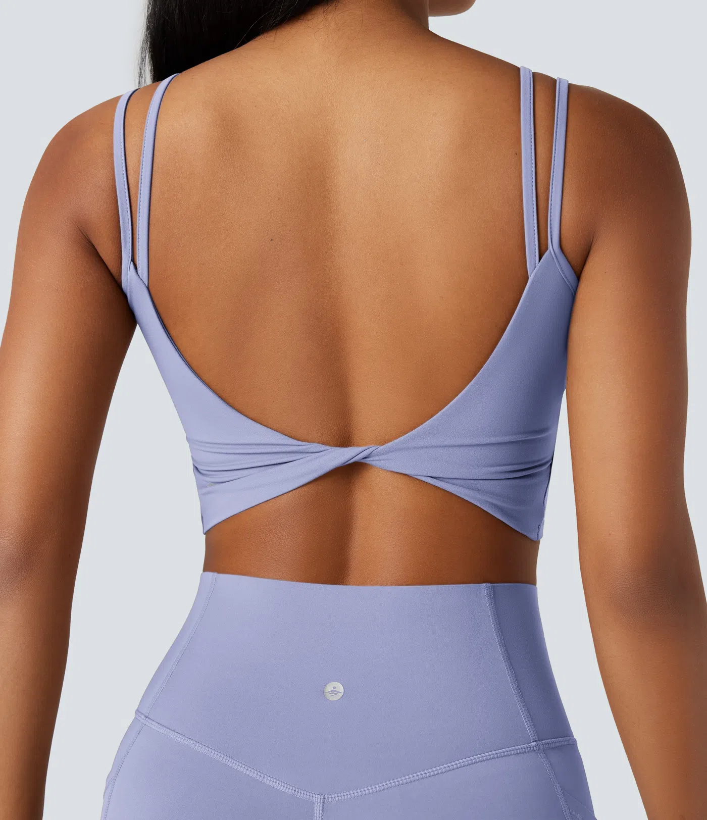 UltraSculpt™ Double Straps Twisted Backless Cropped Yoga Tank Top