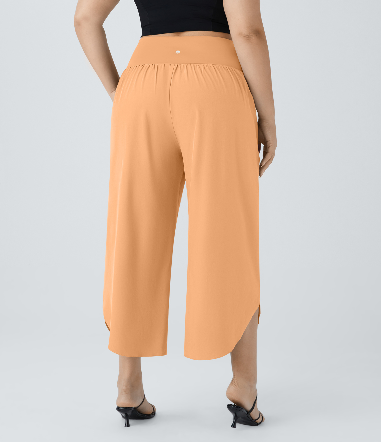 High Waisted Crossover Pocket Quick Dry Plus Size Pants