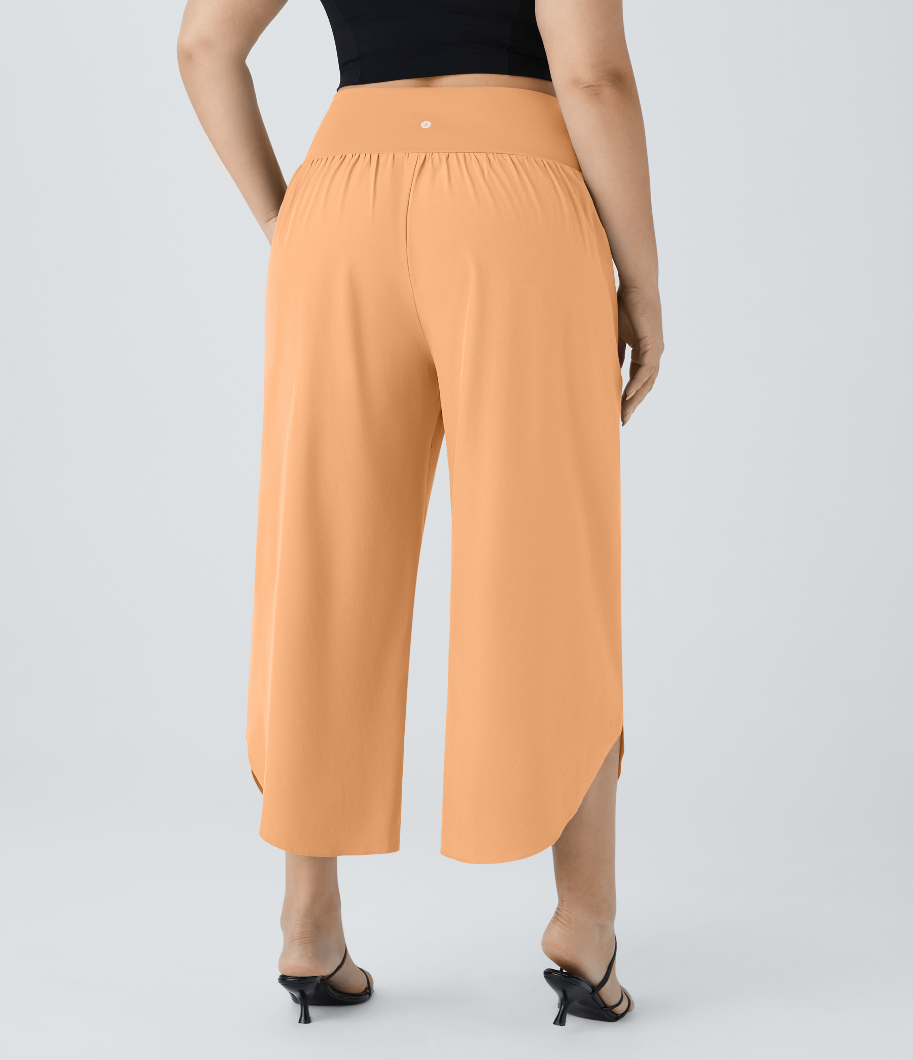 High Waisted Crossover Pocket Quick Dry Plus Size Pants