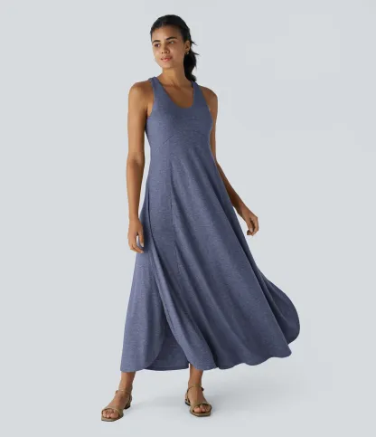 U-Neck Elegant Long Casual Sling Dress