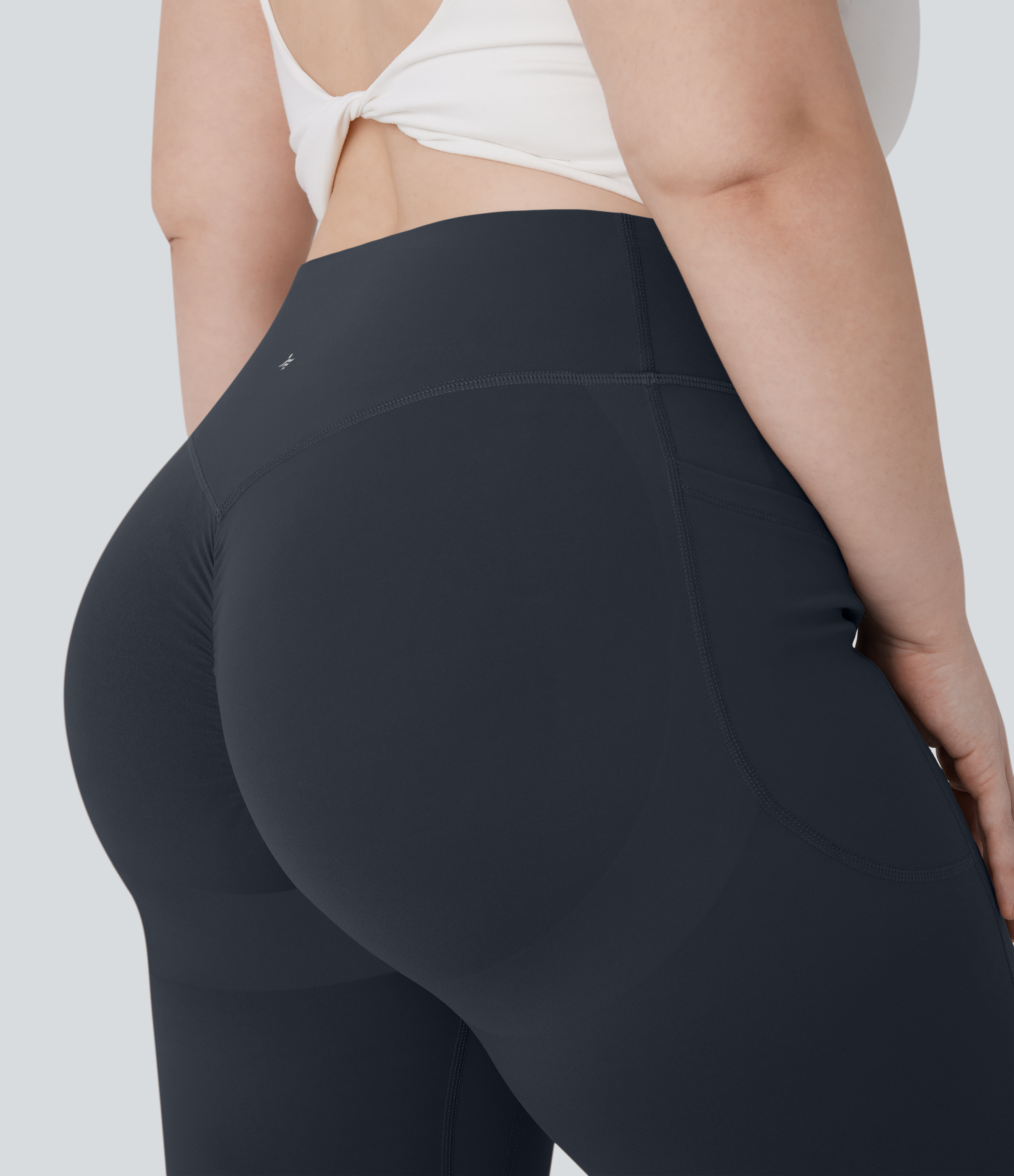 High Waisted Scrunch Butt Lifting Tummy Control Pocket Shaping Yoga Bootcut Plus Size Leggings