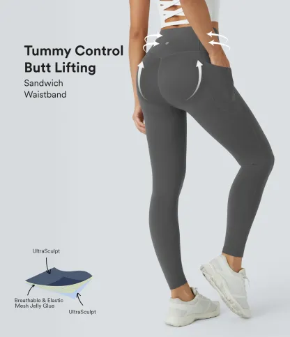 High Waisted Butt Lifting Tummy Control Pocket Shaping Workout Leggings