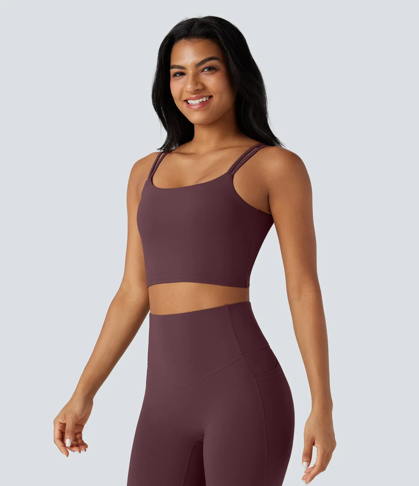 UltraSculpt™ Double Straps Twisted Backless Cropped Yoga Tank Top