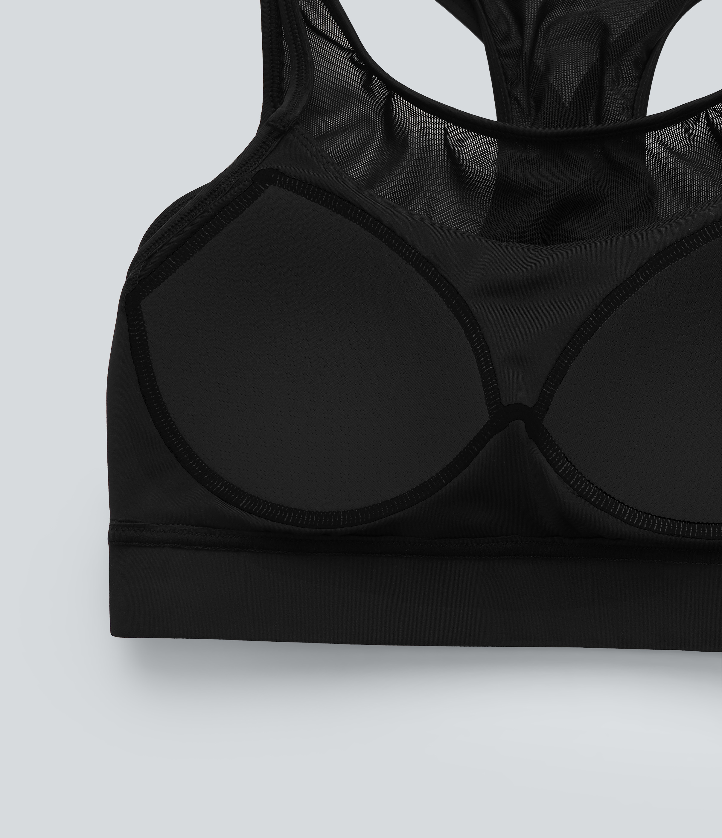 Medium Support Racerback Contrast Mesh Quick Dry Training Sports Bra A-C Cups