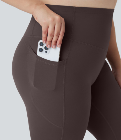 Plus Size High Waisted Butt Lifting Tummy Control Shaping Training Leggings with Pockets