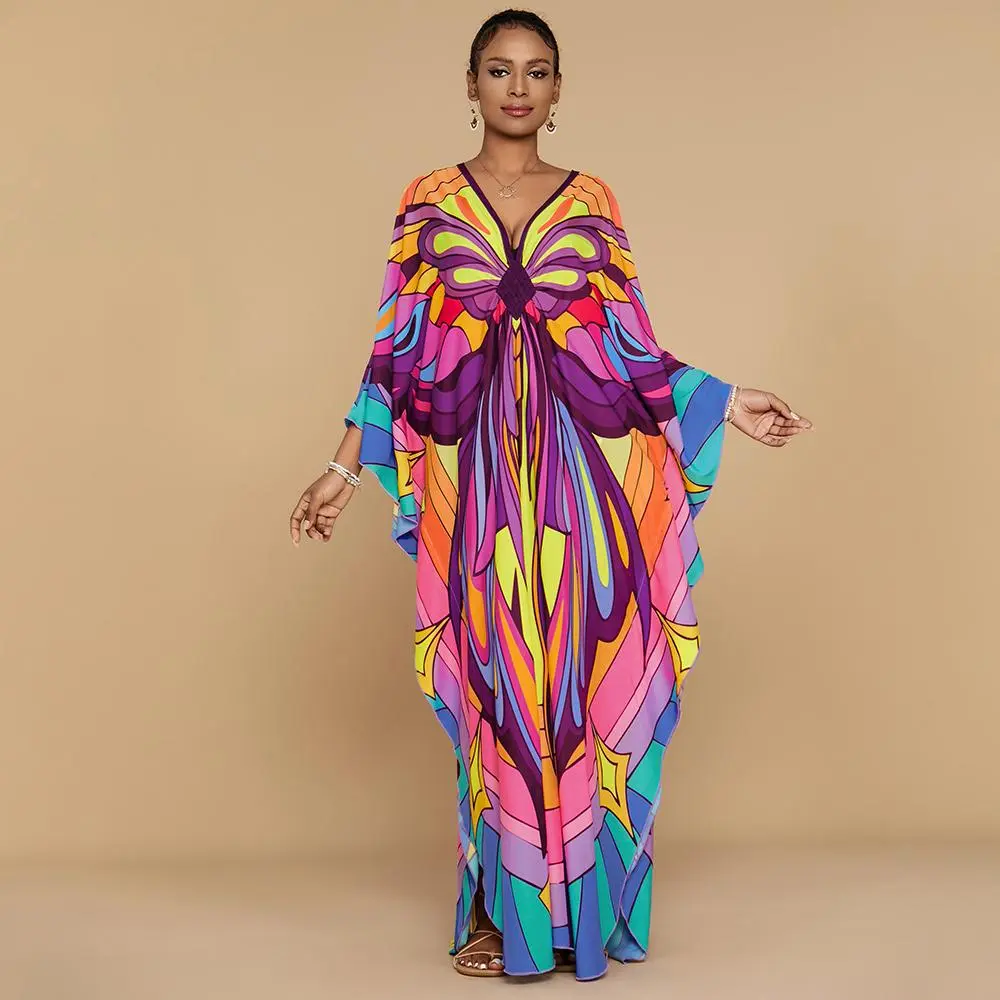 Ethnic Print Kaftan Dress