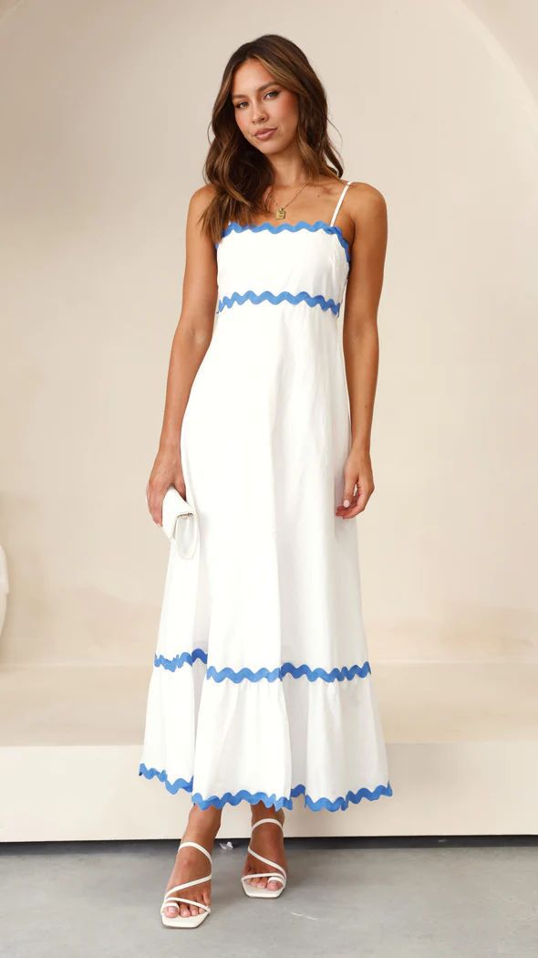 Sling Solid Color Wave Midi Dress