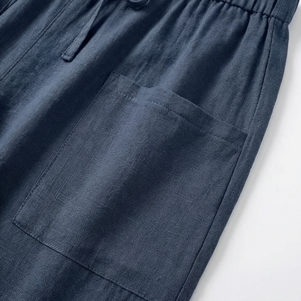 Lightweight Summer Capris with Button Hem