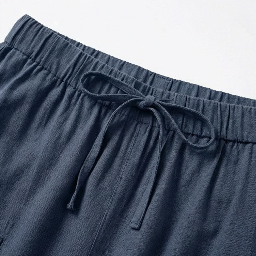 Lightweight Summer Capris with Button Hem