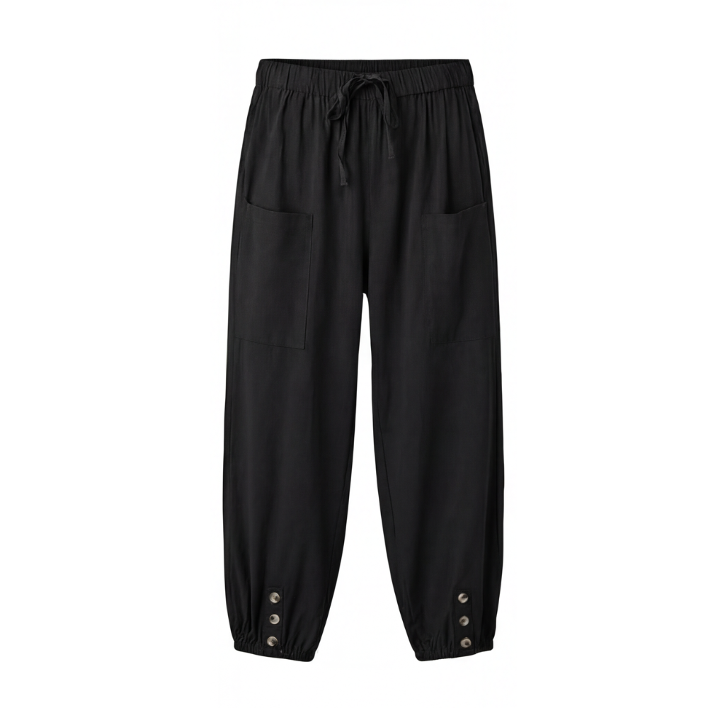 Lightweight Summer Capris with Button Hem