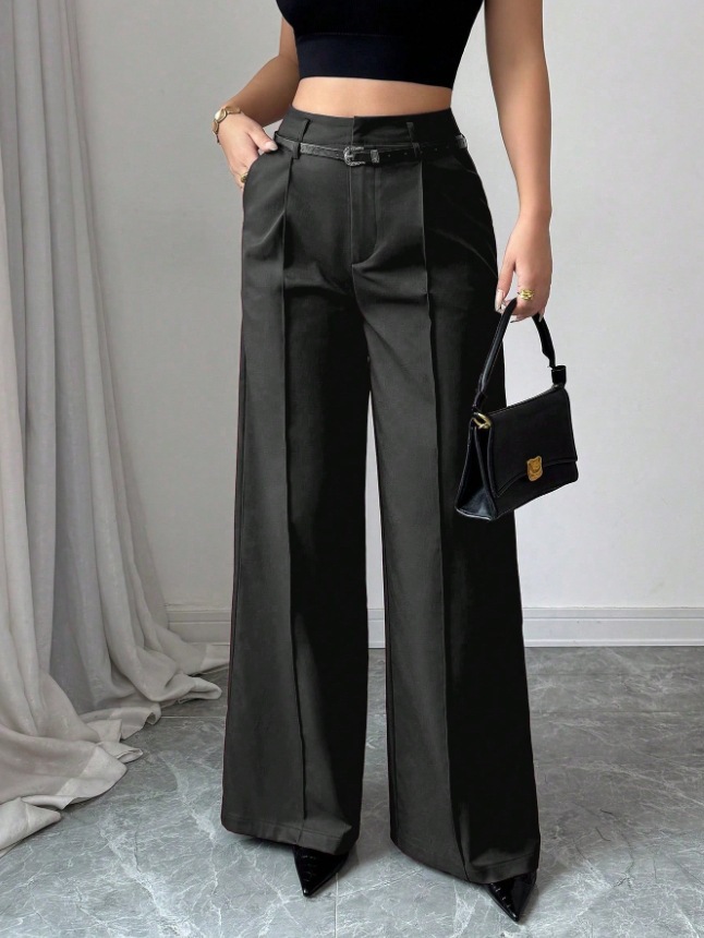 High-Waisted Wide-Leg Trousers – Tailored Relaxed Fit Pants