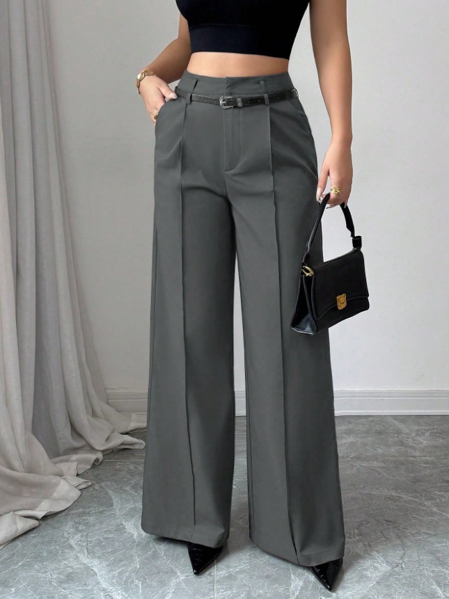 High-Waisted Wide-Leg Trousers – Tailored Relaxed Fit Pants