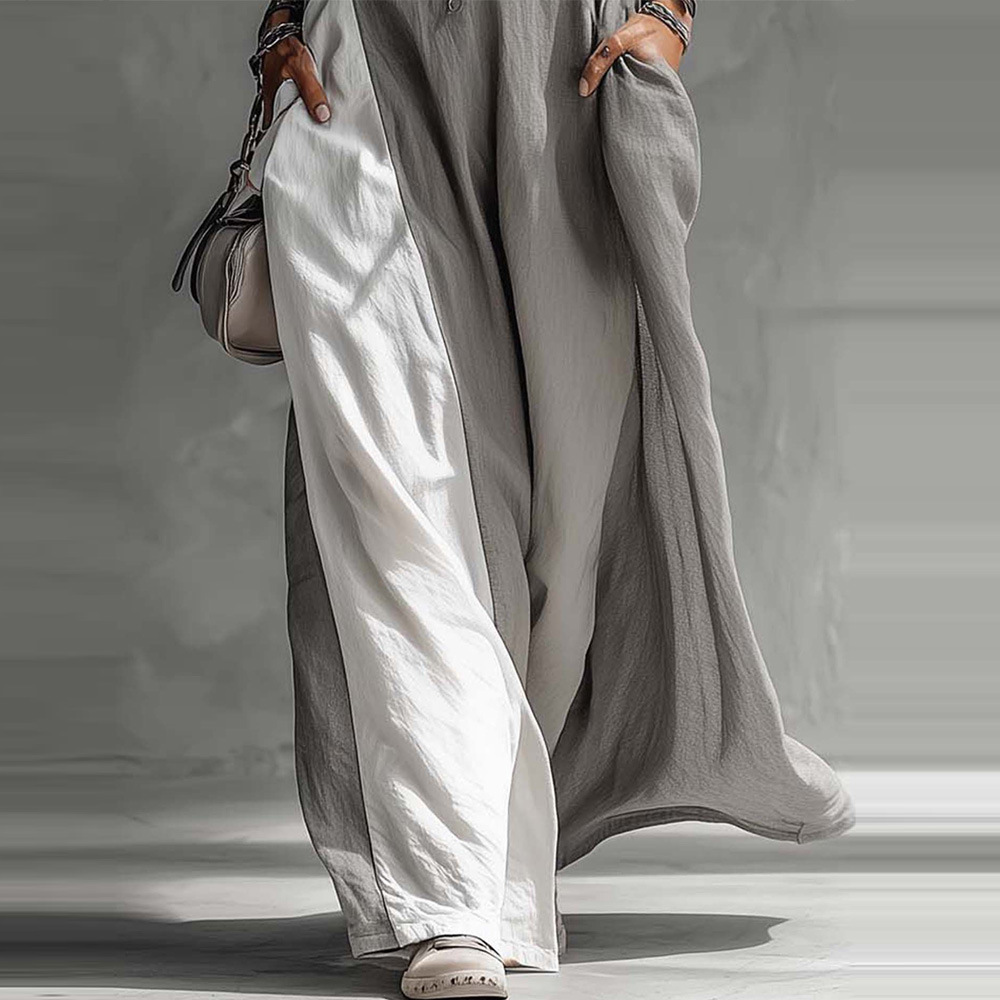 Off Shoulder Contrast Color Pocket Dress