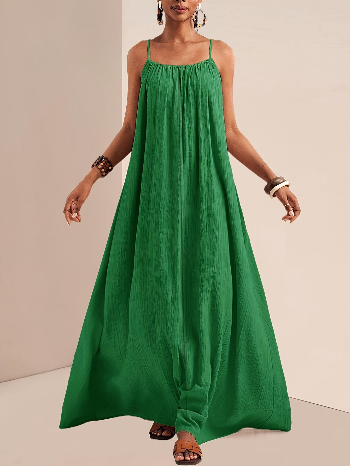 Elegant Solid Color Slip Dress – Minimal Summer Strappy Dress