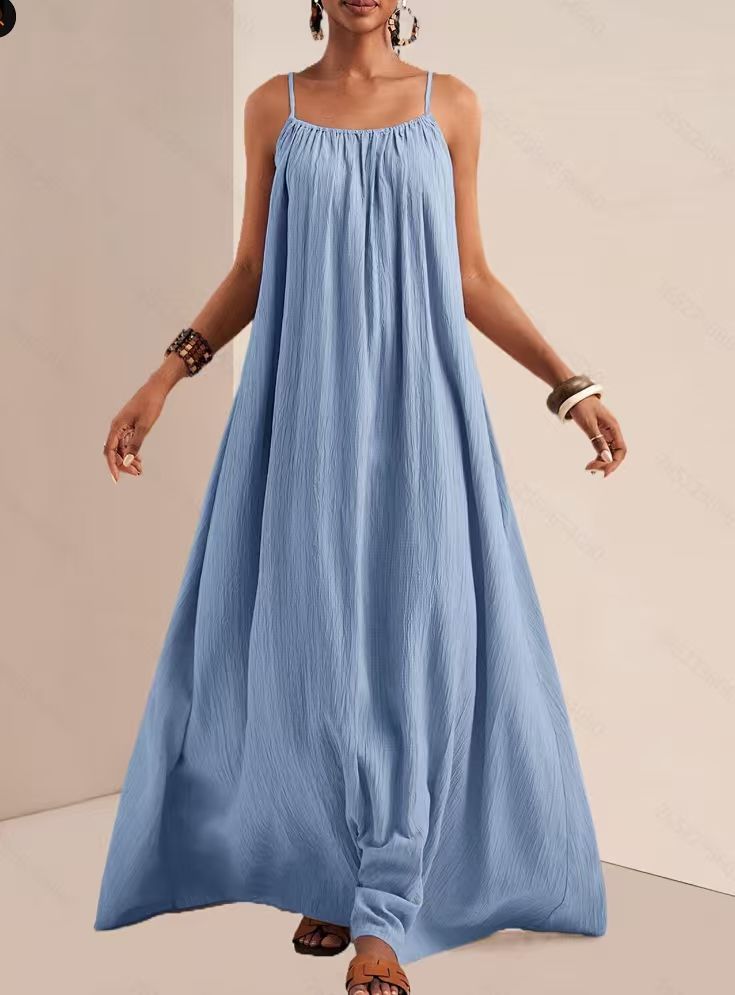 Elegant Solid Color Slip Dress – Minimal Summer Strappy Dress