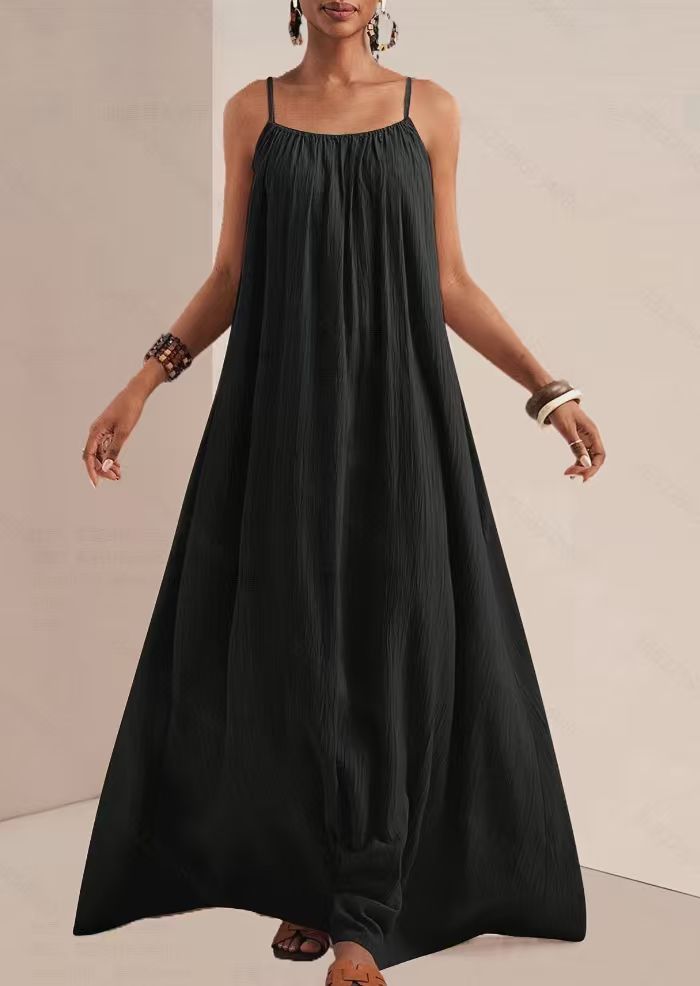 Elegant Solid Color Slip Dress – Minimal Summer Strappy Dress