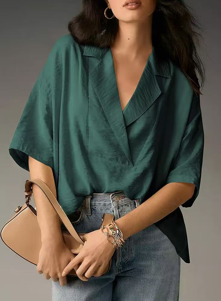 Casual Short Sleeve Button-Up Shirt