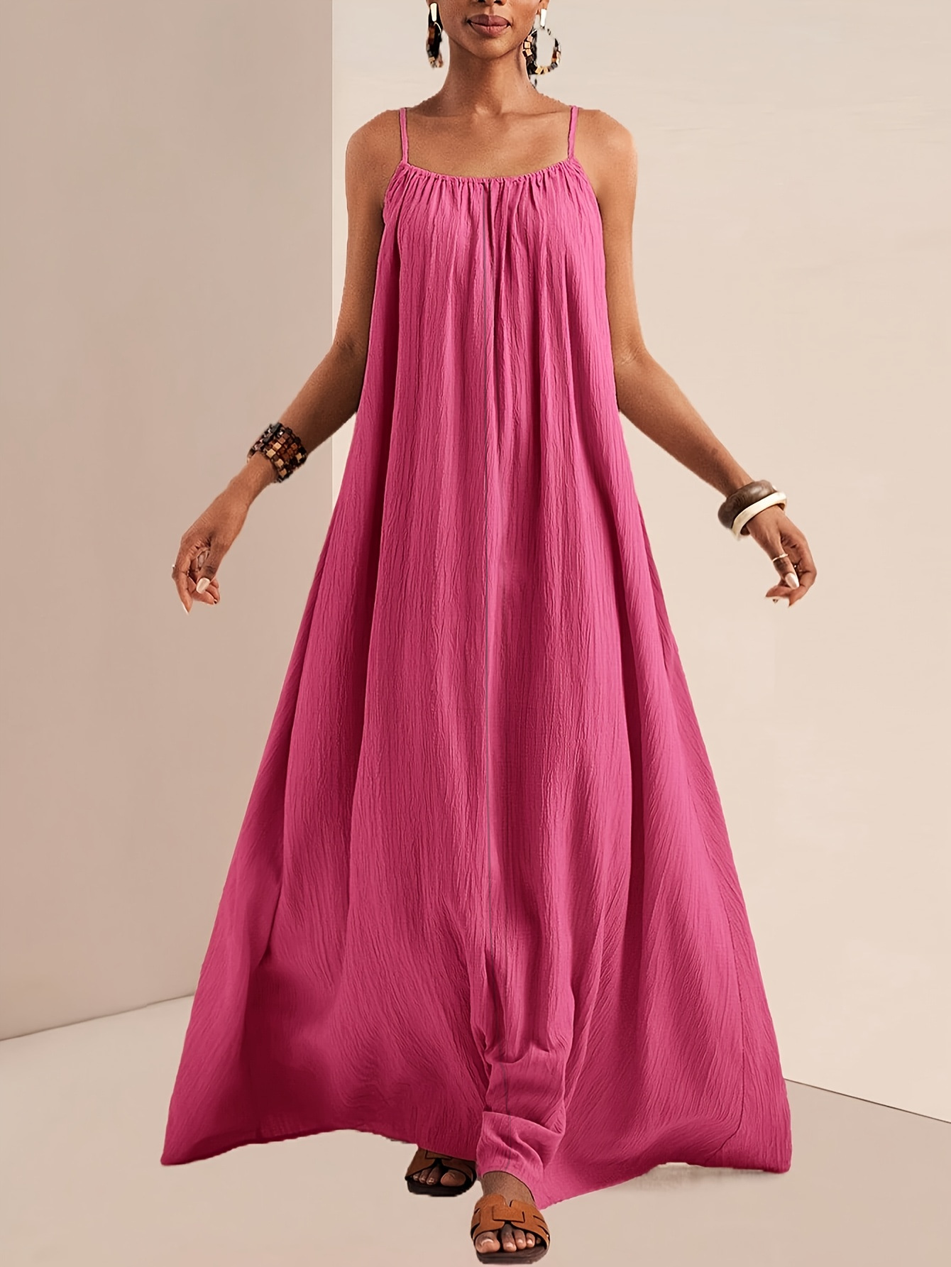 Elegant Solid Color Slip Dress – Minimal Summer Strappy Dress