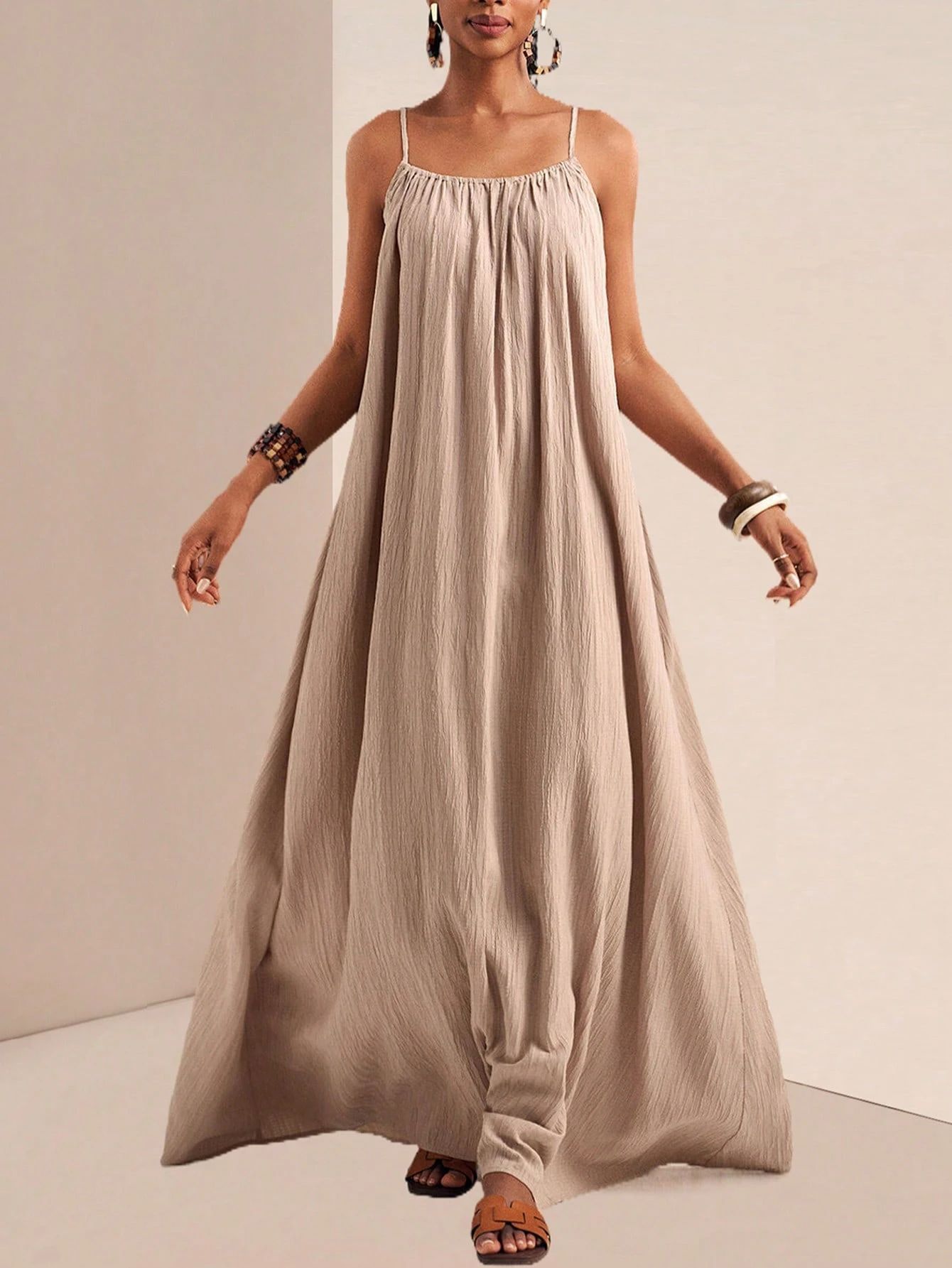 Elegant Solid Color Slip Dress – Minimal Summer Strappy Dress