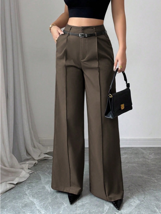 High-Waisted Wide-Leg Trousers – Tailored Relaxed Fit Pants