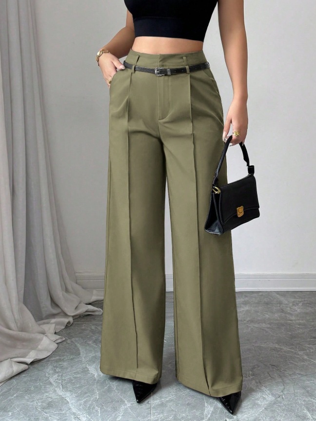 High-Waisted Wide-Leg Trousers – Tailored Relaxed Fit Pants
