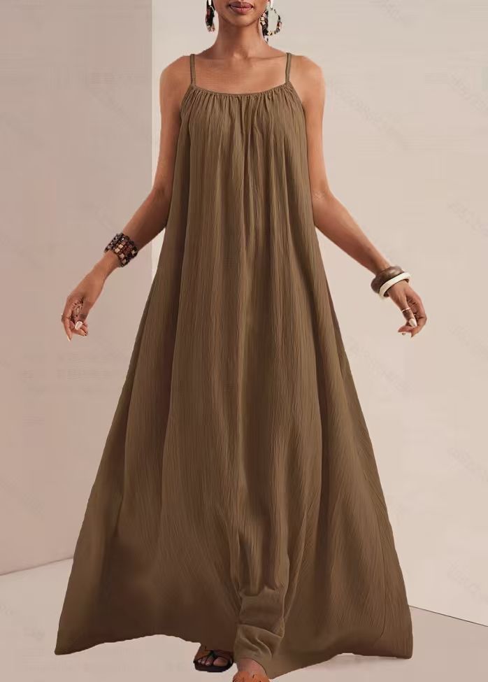 Elegant Solid Color Slip Dress – Minimal Summer Strappy Dress