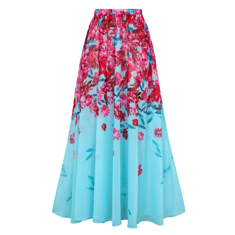 Halter Floral Print One Piece Swimsuit and Skirt or Sarong