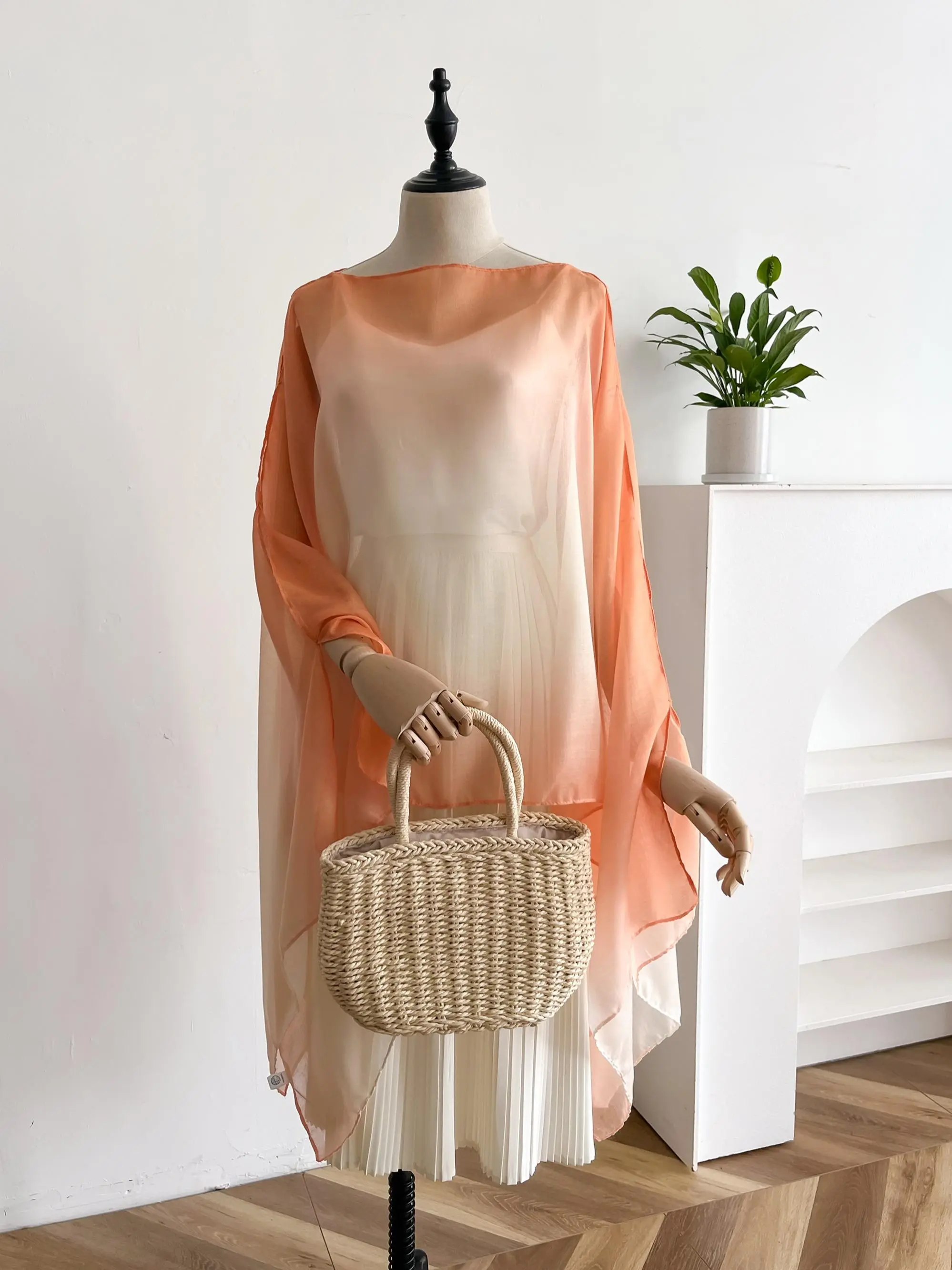 Women's Ombre Print Viscose Shawl, Casual Versatile Summer Scarf for All Seasons, Fashion Modern Accessory for Women & Girls