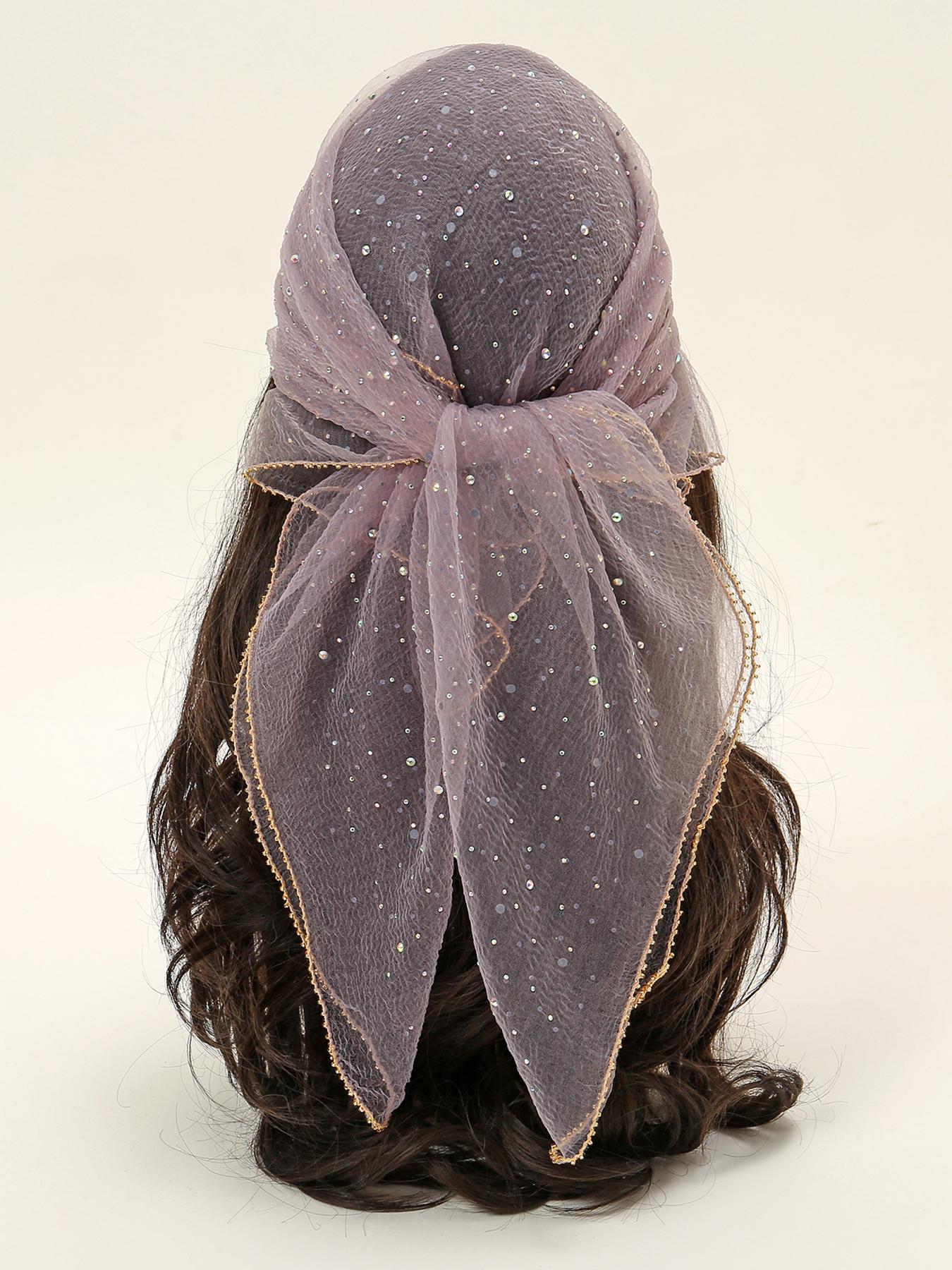Women's Glitter Decor Scarf, Elegant Scarf for Daily Wear, Casual Trendy Scarf for Women, Trendy All-match & Exquisite Scarf for Birthday Gift, Scarf for Hair