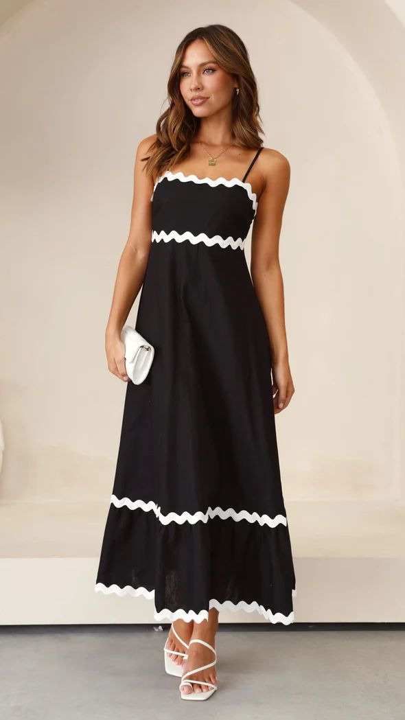 Sling Solid Color Wave Midi Dress