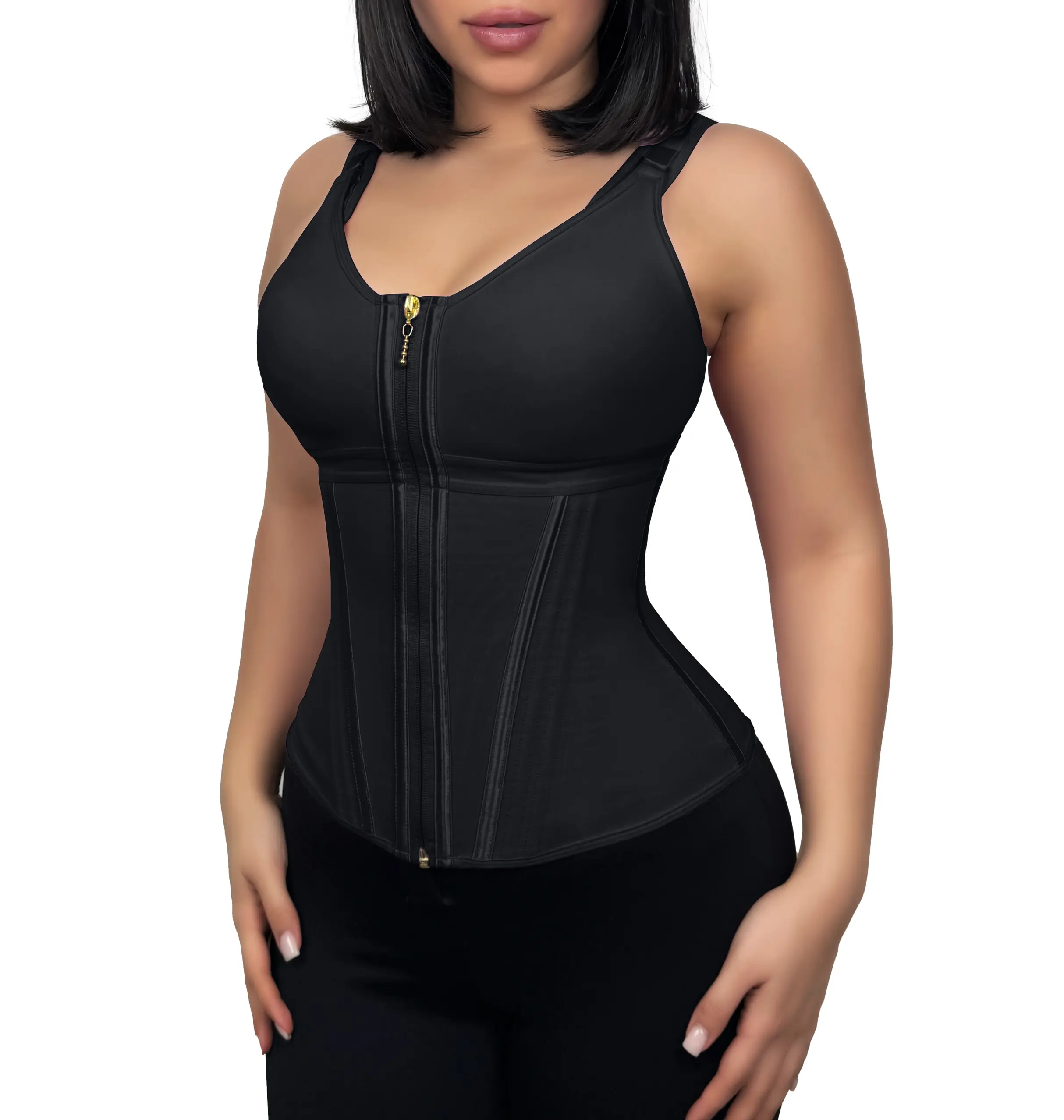 Waist Shapewear Corset for Women Sport Workout Vest for Women Gym Zipper and Hooks