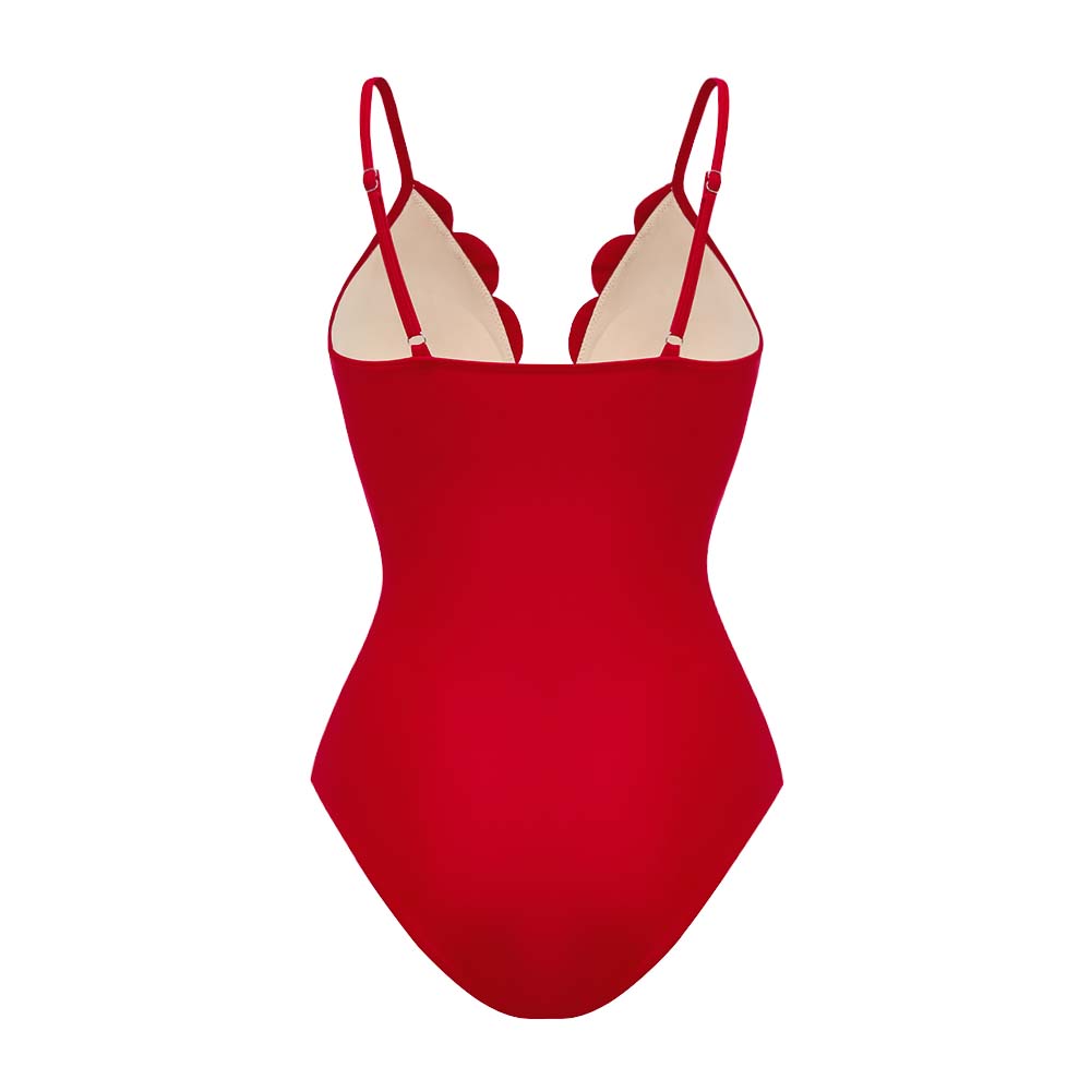 Laser Flower Hollow One Piece Swimsuit and Skirt