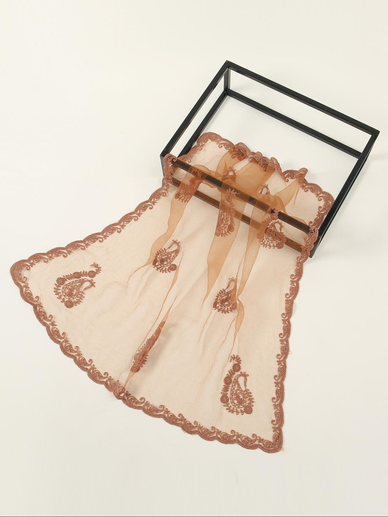 Women's Floral Embroidered Square Scarf, Fashionable Elegant Multifunctional Scarf For Daily Wear, Casual Versatile Scarf For Women