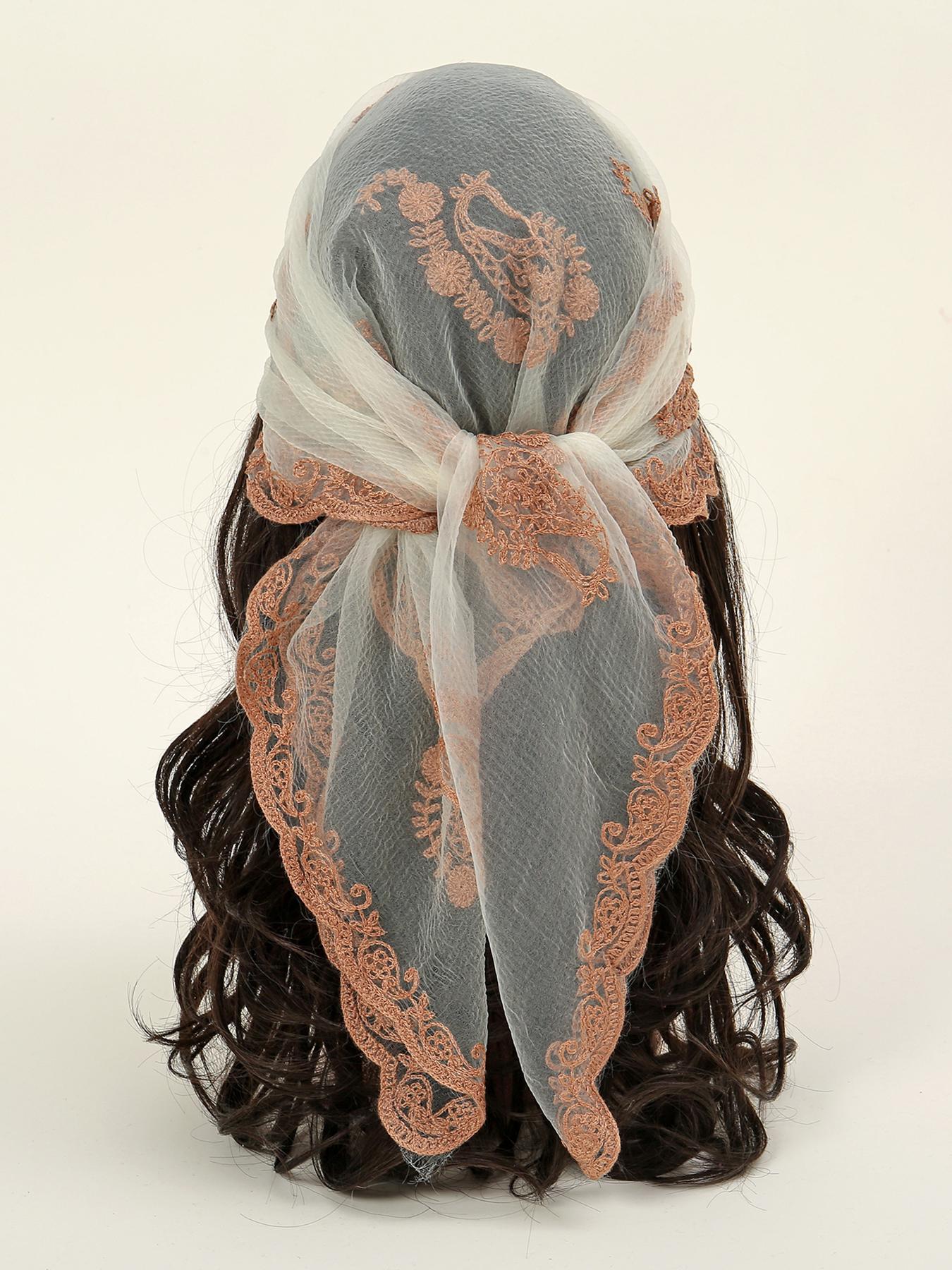 Women's Floral Embroidered Square Scarf, Fashionable Elegant Multifunctional Scarf For Daily Wear, Casual Versatile Scarf For Women