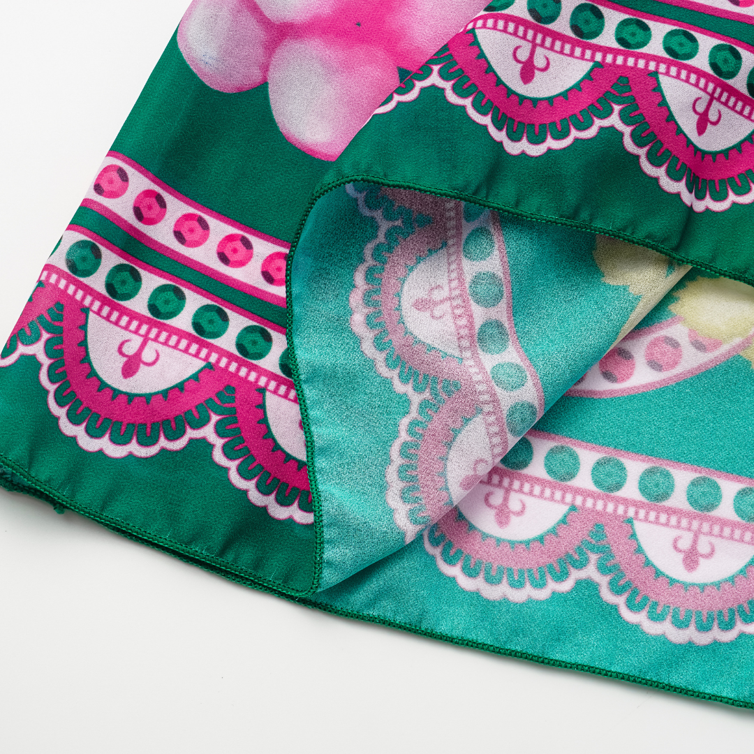 Ruffled Deep V Retro Green Grapes Print One Piece Swimsuit and Skirt
