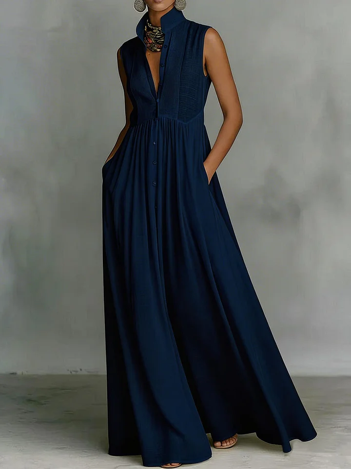 Sleeveless Linen Maxi Dress – Relaxed Minimal Summer Dress