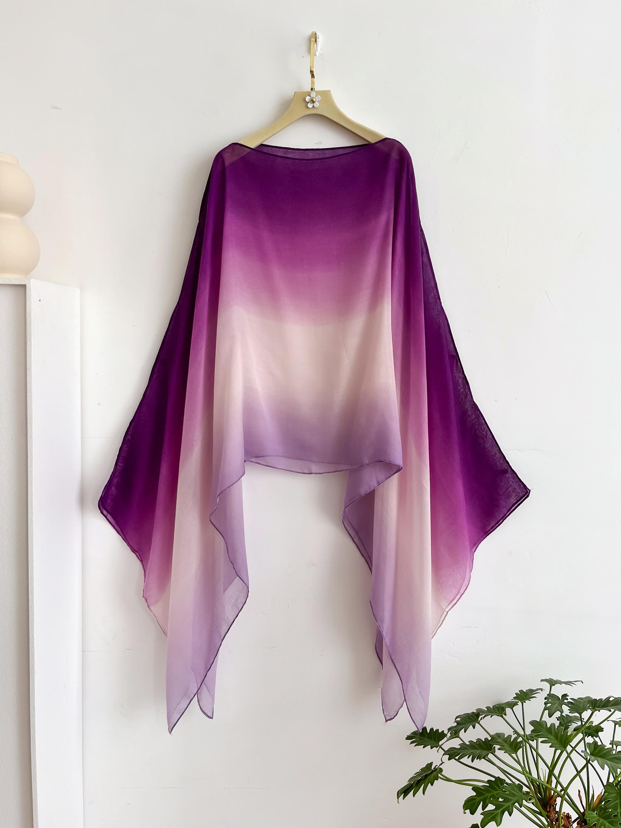 Women's Ombre Print Viscose Shawl, Casual Versatile Summer Scarf for All Seasons, Fashion Modern Accessory for Women & Girls