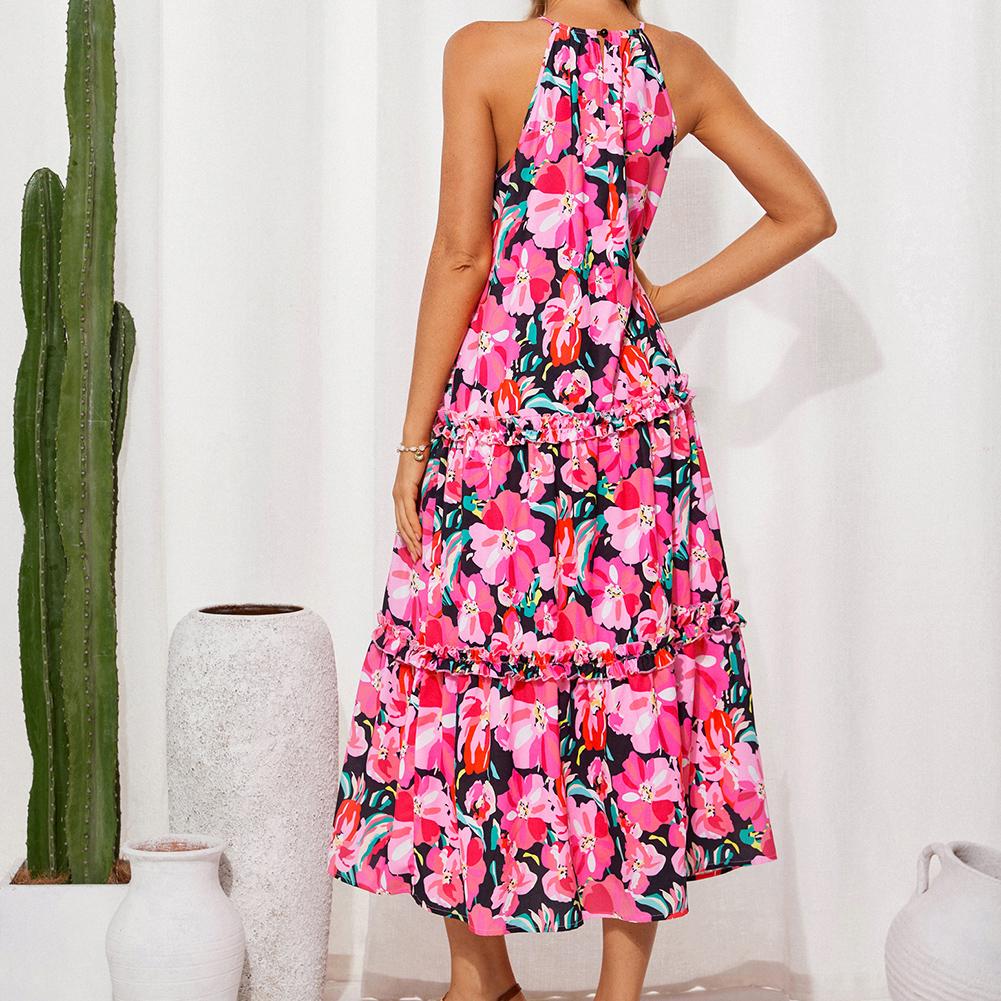 【Runs Large | Size Down】Grace Karin Floral Dress, Boho Casual Style, Summer Daily Look, S-2XL Inclusive Size, Plus Friendly 2XL, Long Maxi Dress with Pockets